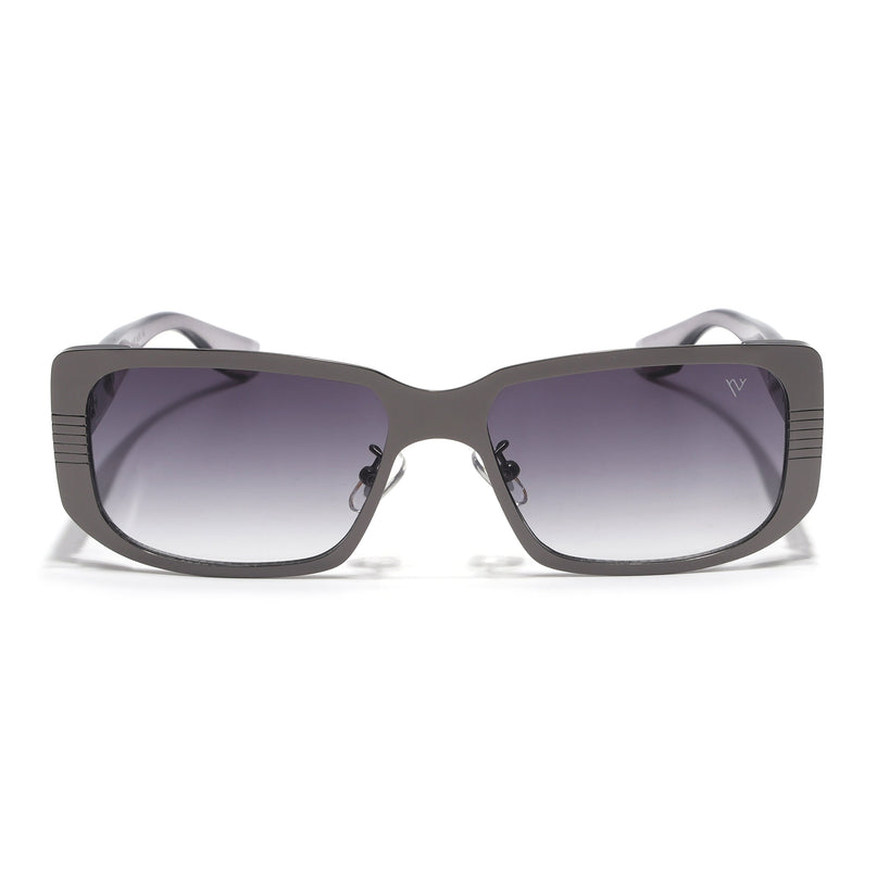 Rectangle Sunglasses for Men & Women (Olive & Clear Lens | Grey Frame - MG6896)