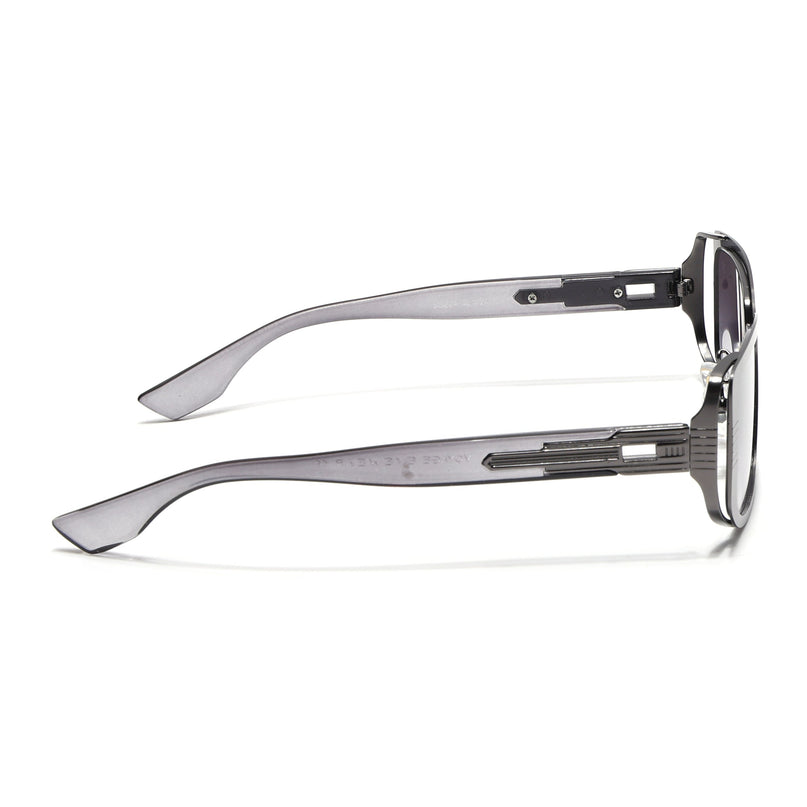 Rectangle Sunglasses for Men & Women (Olive & Clear Lens | Grey Frame - MG6896)