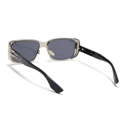 Rectangle Sunglasses for Men & Women (Grey Lens | Silver Frame - MG6897)