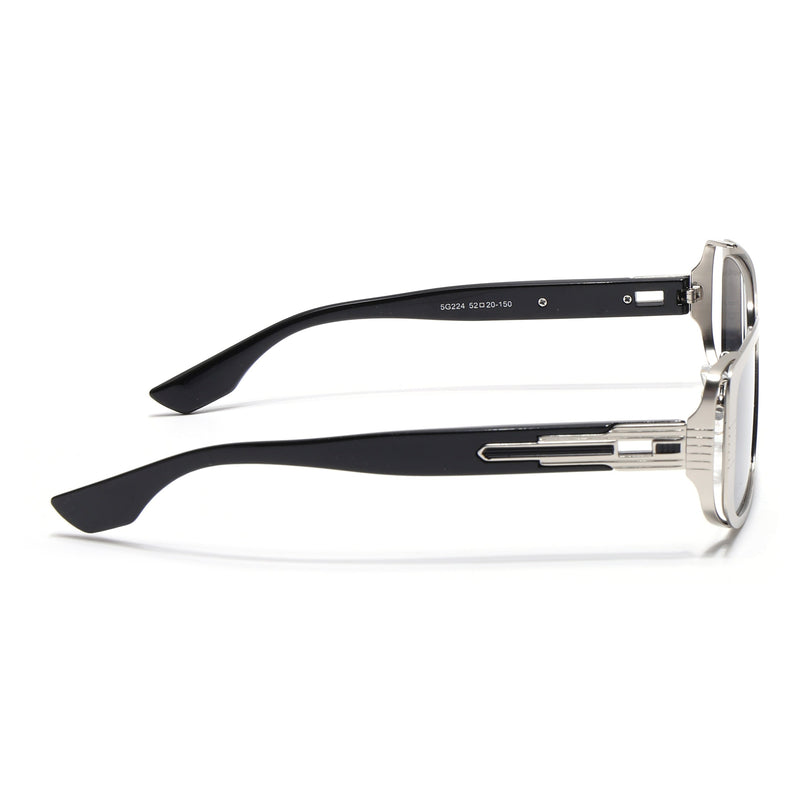 Rectangle Sunglasses for Men & Women (Grey Lens | Silver Frame - MG6897)