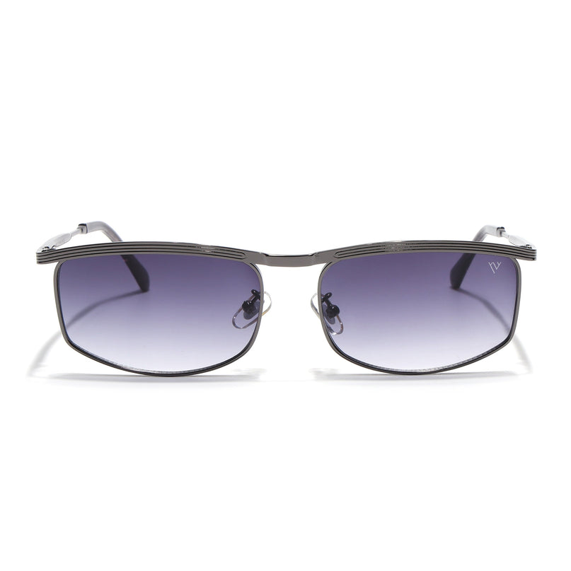 Rectangle Sunglasses for Men & Women (Grey & Clear Lens | Grey Frame - MG6902)