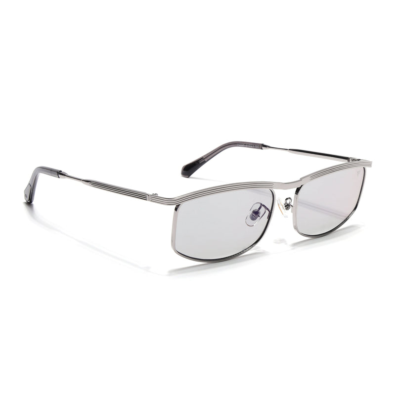 Rectangle Sunglasses for Men & Women (Clear Lens | Silver Frame - MG6903)