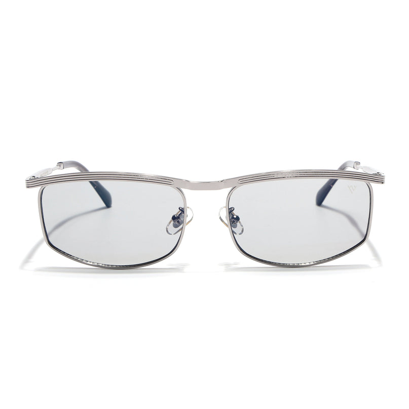 Rectangle Sunglasses for Men & Women (Clear Lens | Silver Frame - MG6903)