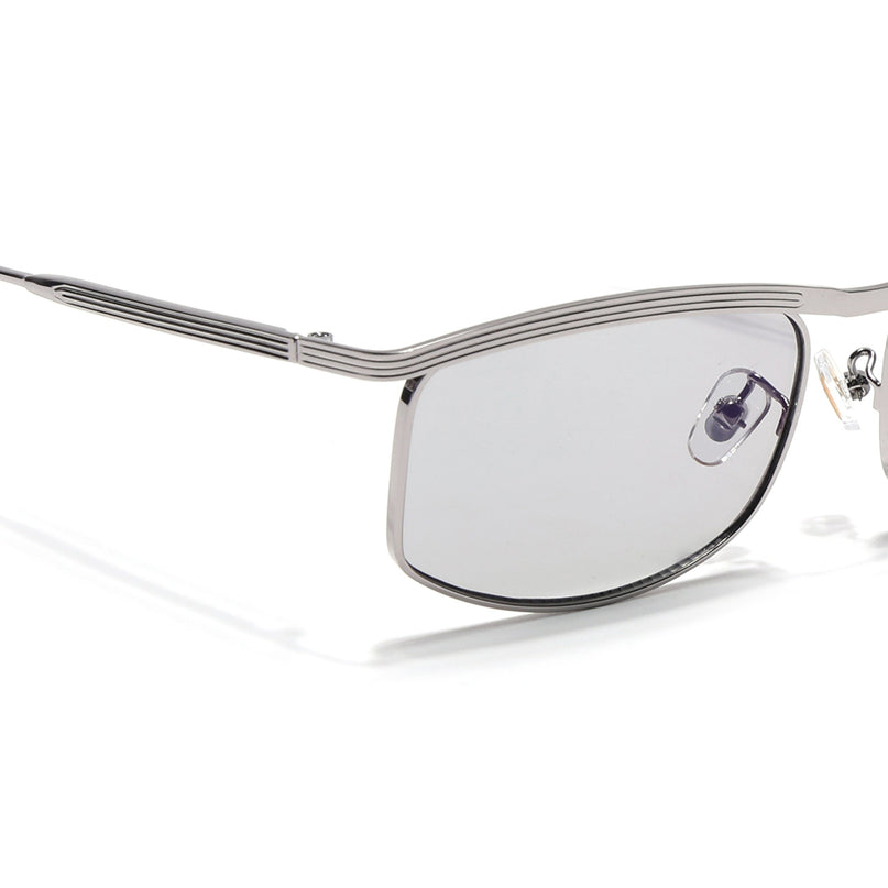 Rectangle Sunglasses for Men & Women (Clear Lens | Silver Frame - MG6903)