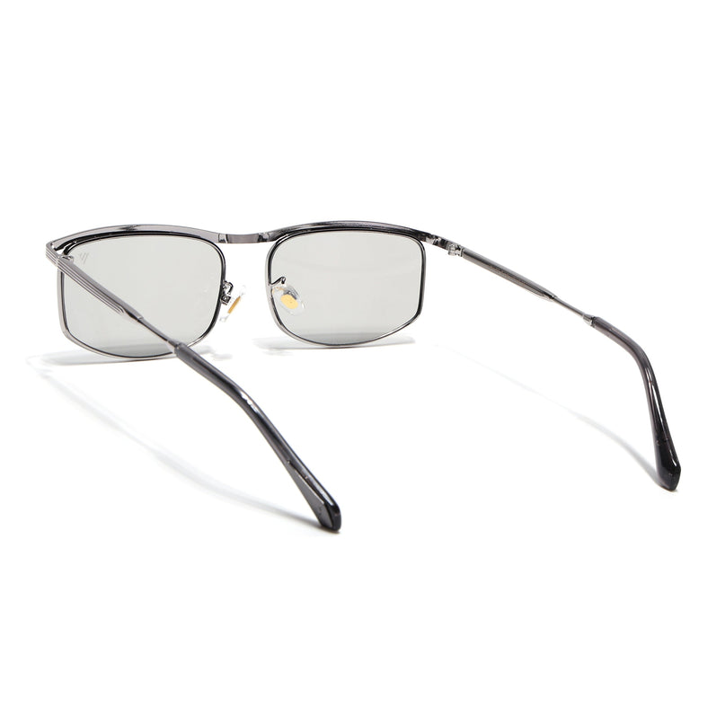 Rectangle Sunglasses for Men & Women (Clear Lens | Silver Frame - MG6903)