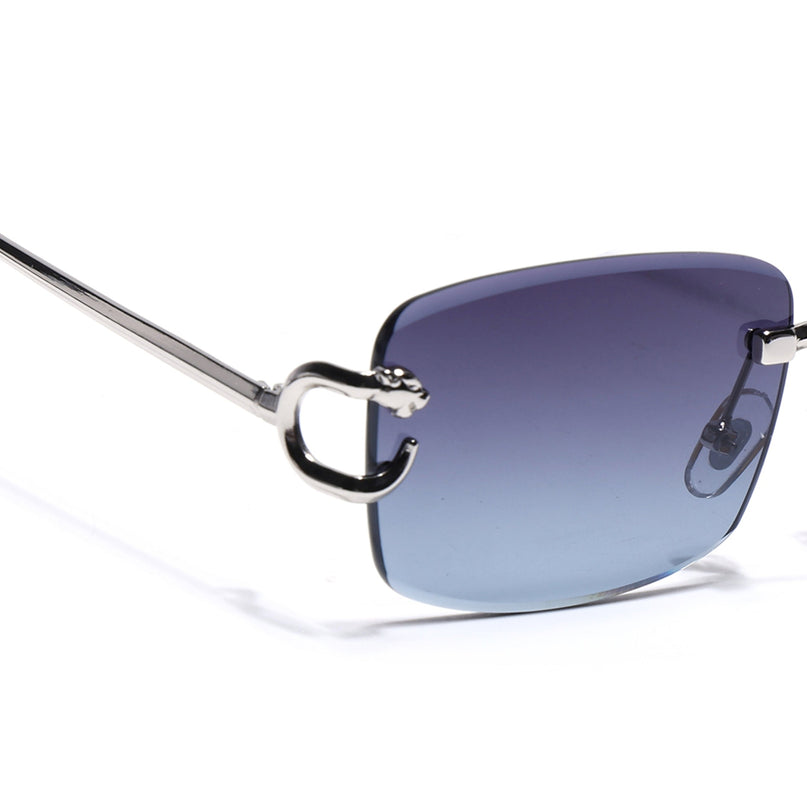 Rimless Sunglasses for Men & Women (Grey & Clear Lens | Silver Frame - MG7524)