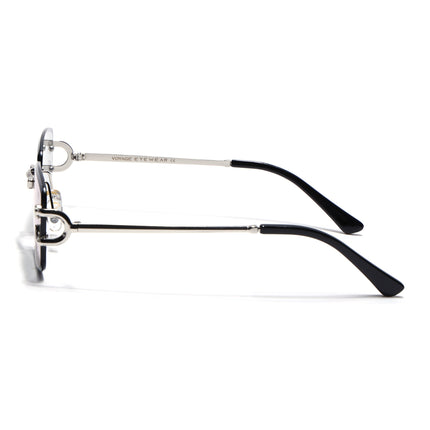 Rimless Sunglasses for Men & Women (Light Black Lens | Silver Frame - MG7529)