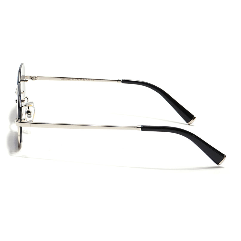 Hexagonal Sunglasses for Men & Women (Grey Lens | Silver Frame - MG7509)