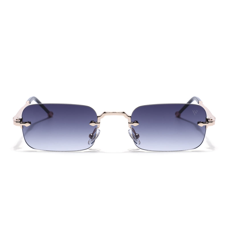Rimless Sunglasses for Men & Women (Grey Lens | Golden Frame - MG8169)