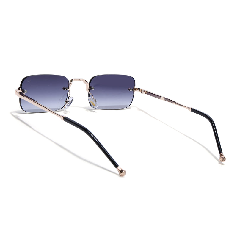 Rimless Sunglasses for Men & Women (Grey Lens | Golden Frame - MG8169)