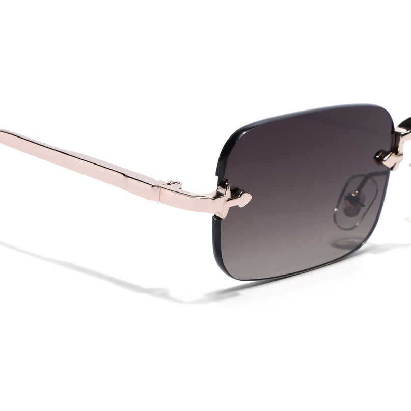 Rimless Sunglasses for Men & Women (Brown Lens | Golden Frame - MG8171)