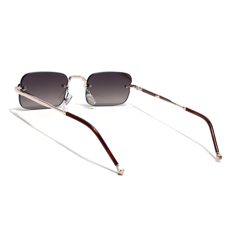 Rimless Sunglasses for Men & Women (Brown Lens | Golden Frame - MG8171)