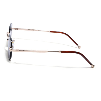 Rimless Sunglasses for Men & Women (Brown Lens | Golden Frame - MG8171)