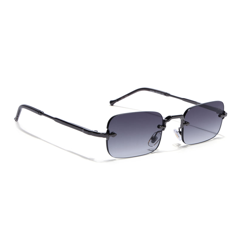 Rimless Sunglasses for Men & Women (Olive Lens | Grey Frame - MG8172)