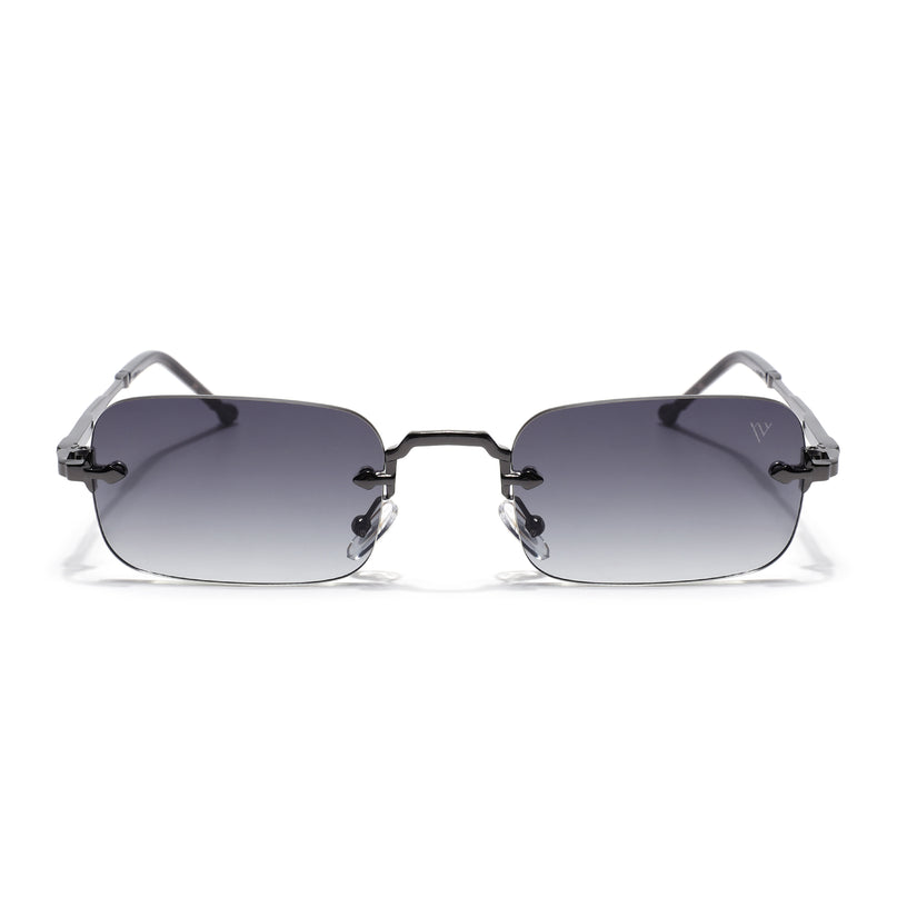 Rimless Sunglasses for Men & Women (Olive Lens | Grey Frame - MG8172)