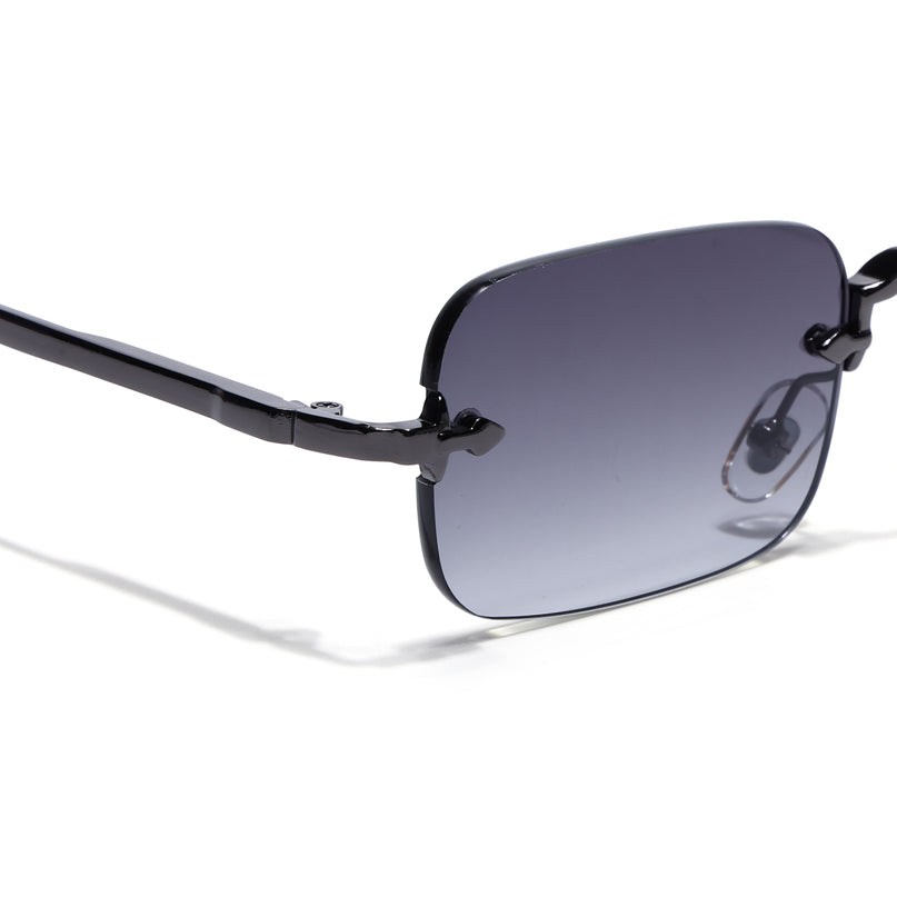 Rimless Sunglasses for Men & Women (Olive Lens | Grey Frame - MG8172)