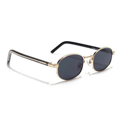 Oval Sunglasses for Men & Women (Grey Lens | Golden Frame - MG7655)