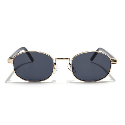 Oval Sunglasses for Men & Women (Grey Lens | Golden Frame - MG7655)