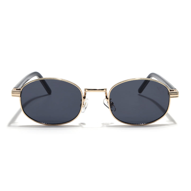Oval Sunglasses for Men & Women (Grey Lens | Golden Frame - MG7655)
