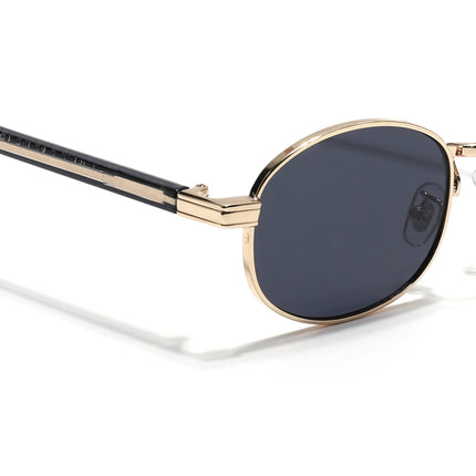 Oval Sunglasses for Men & Women (Grey Lens | Golden Frame - MG7655)