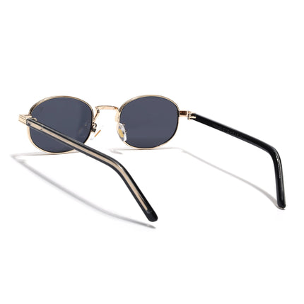 Oval Sunglasses for Men & Women (Grey Lens | Golden Frame - MG7655)