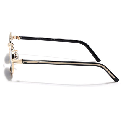 Oval Sunglasses for Men & Women (Grey Lens | Golden Frame - MG7655)
