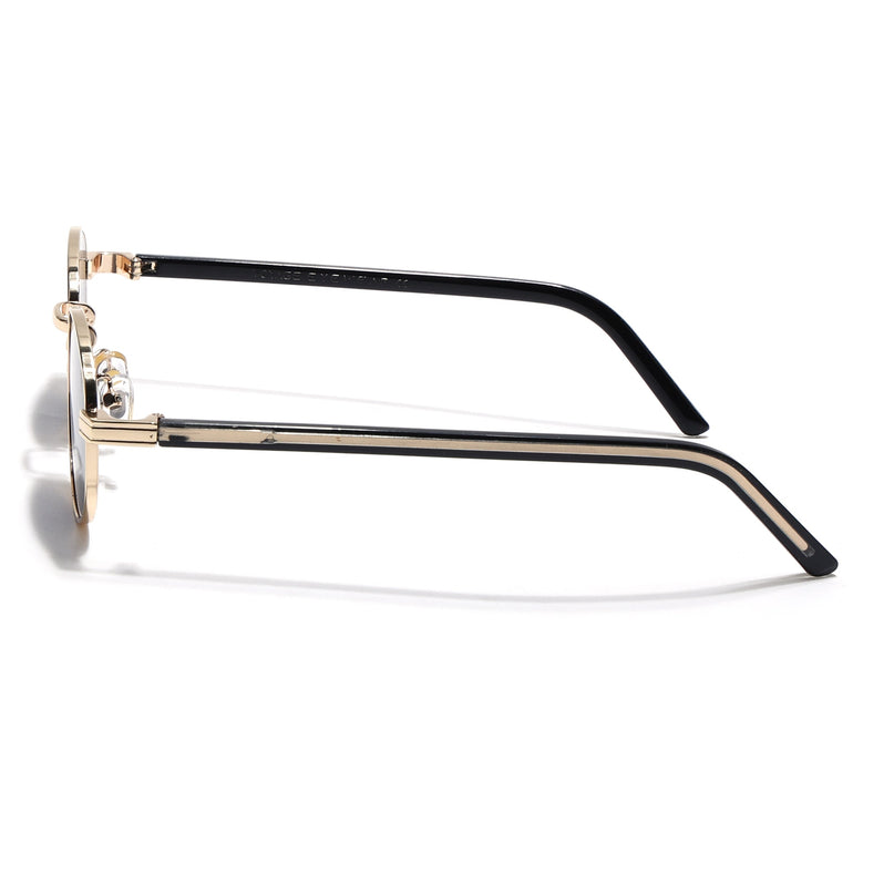 Oval Sunglasses for Men & Women (Grey Lens | Golden Frame - MG7655)