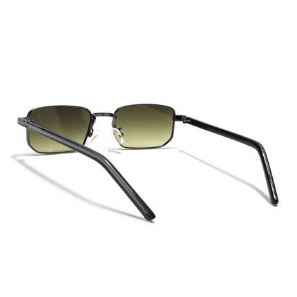 Rectangle Sunglasses for Men & Women (Olive & Clear Lens | Gunmetal Grey Frame - MG7649)