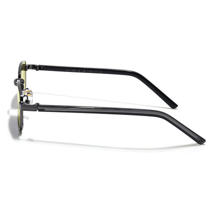 Rectangle Sunglasses for Men & Women (Olive & Clear Lens | Gunmetal Grey Frame - MG7649)