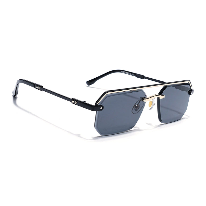 Grey Half Rim Sunglasses | Black Frame - MG7765