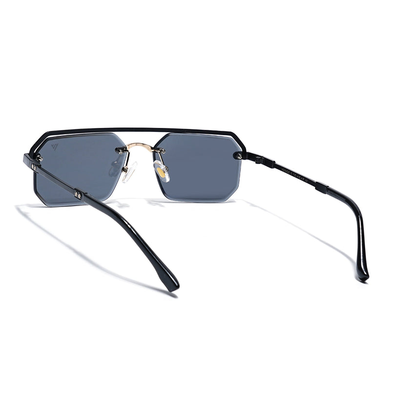Grey Half Rim Sunglasses | Black Frame - MG7765