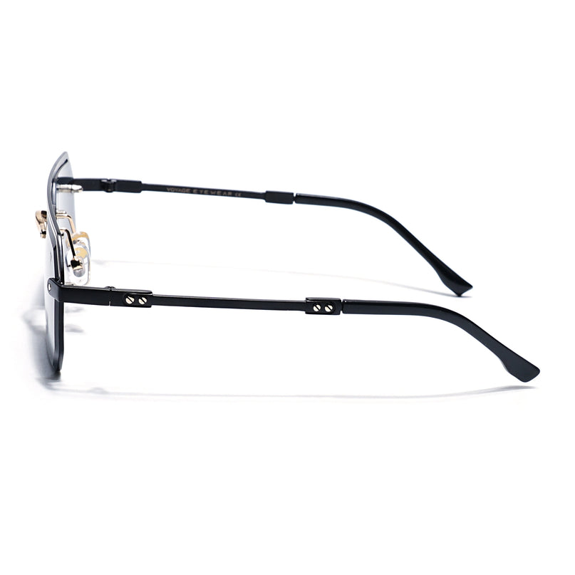 Grey Half Rim Sunglasses | Black Frame - MG7765
