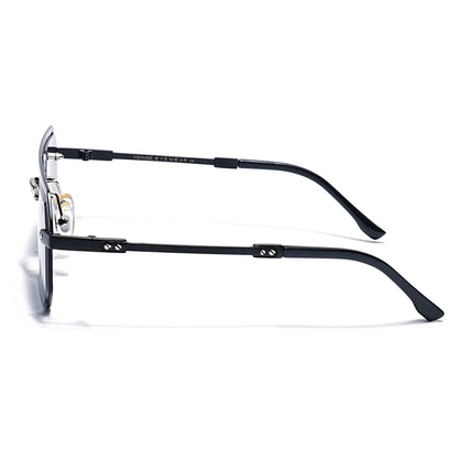 Purple & Clear Half Rim Sunglasses | Black Frame - MG7766