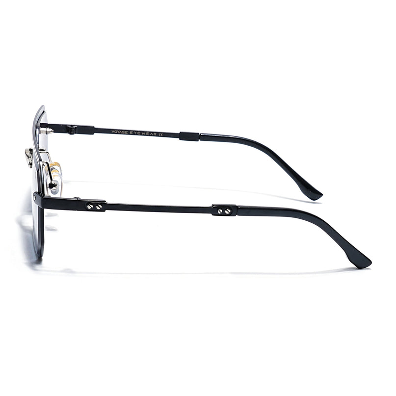 Purple & Clear Half Rim Sunglasses | Black Frame - MG7766