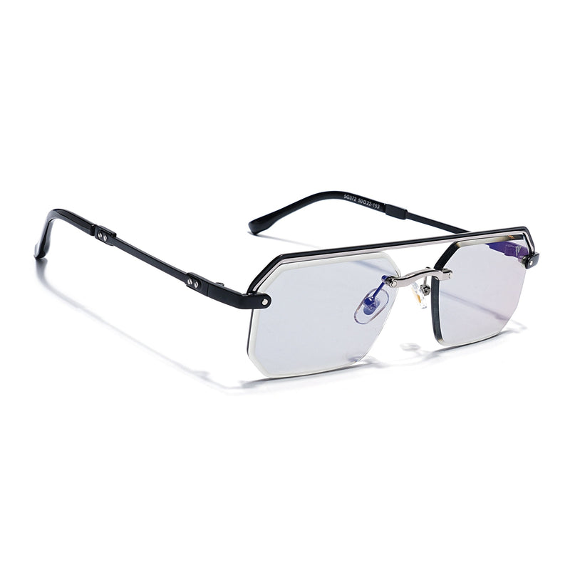Light Black Half Rim Sunglasses | Black Frame - MG7767