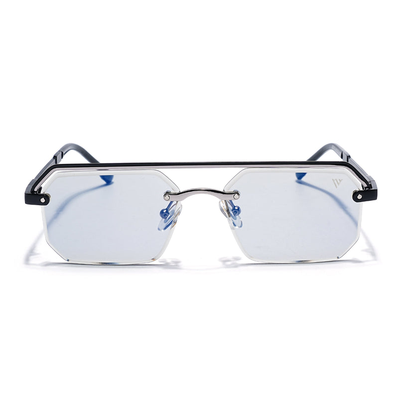 Light Black Half Rim Sunglasses | Black Frame - MG7767