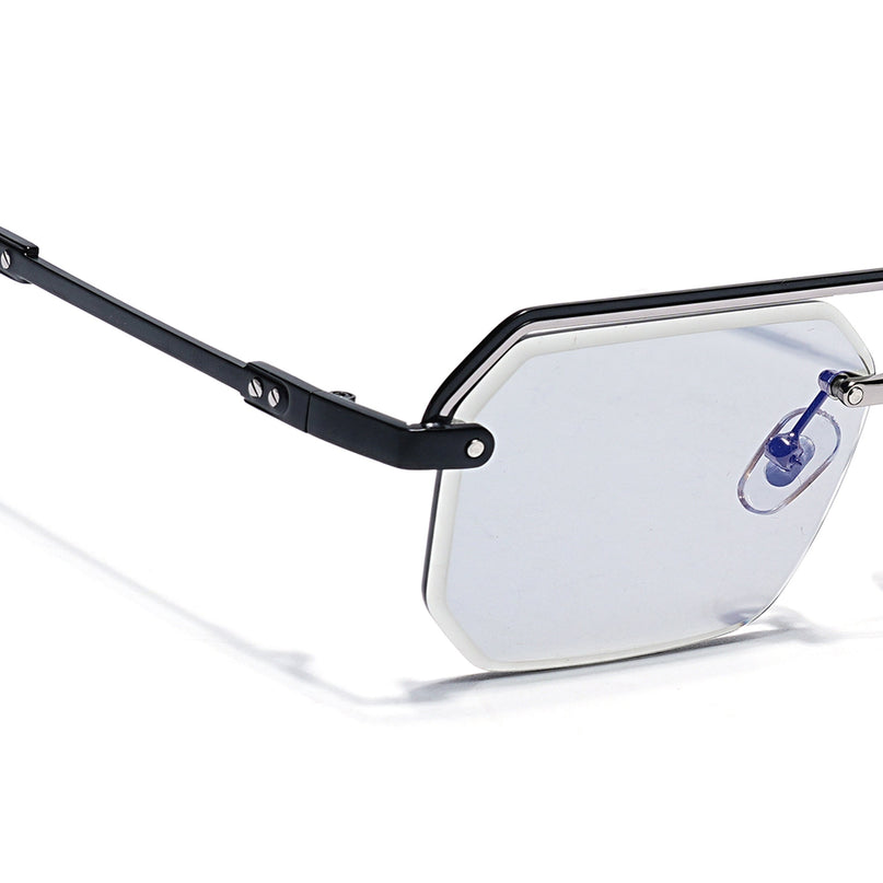 Light Black Half Rim Sunglasses | Black Frame - MG7767