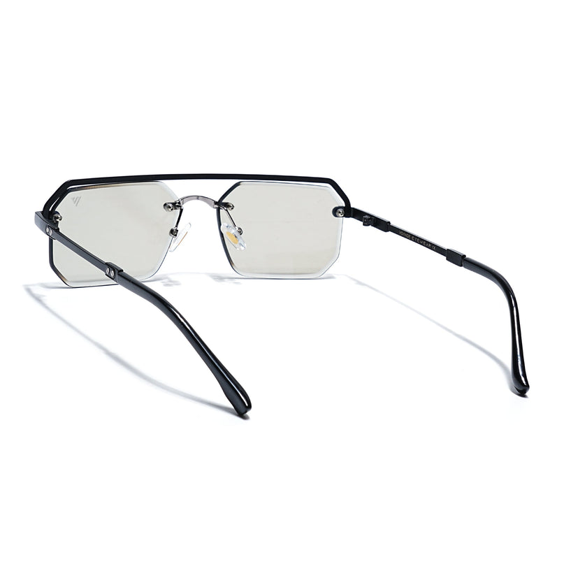 Light Black Half Rim Sunglasses | Black Frame - MG7767