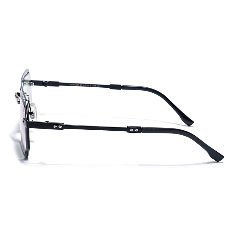 Light Black Half Rim Sunglasses | Black Frame - MG7767