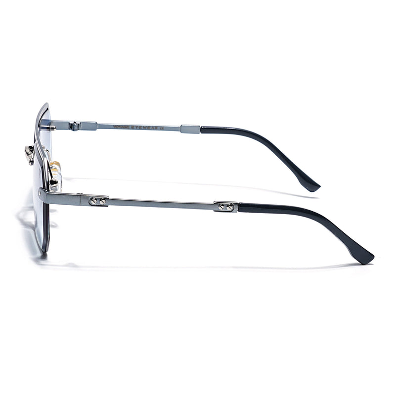 Blue & Clear Half Rim Sunglasses | Blue Frame - MG7768