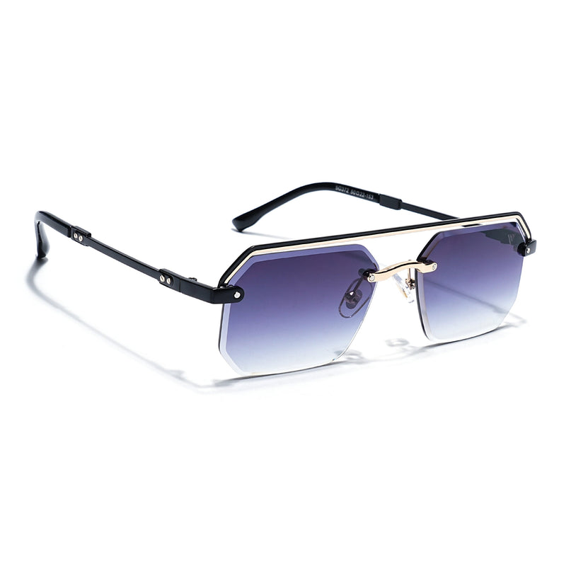 Grey & Clear Half Rim SunglassesLens | Black Frame  - MG7769
