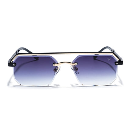 Grey & Clear Half Rim SunglassesLens | Black Frame  - MG7769