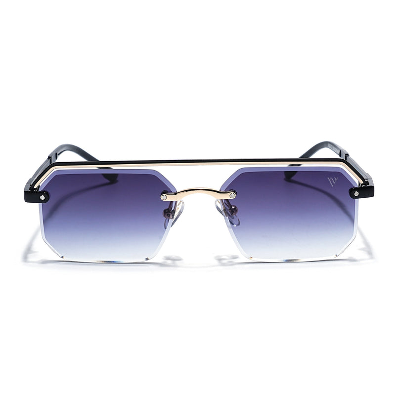 Grey & Clear Half Rim SunglassesLens | Black Frame  - MG7769