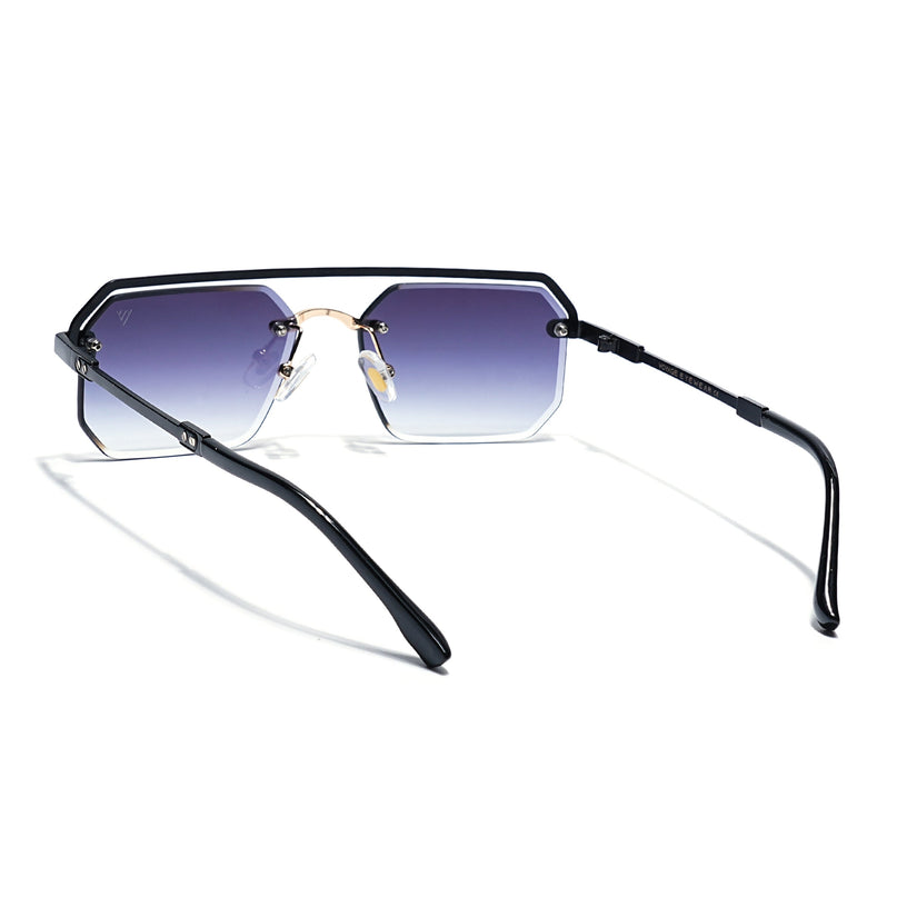Grey & Clear Half Rim SunglassesLens | Black Frame  - MG7769