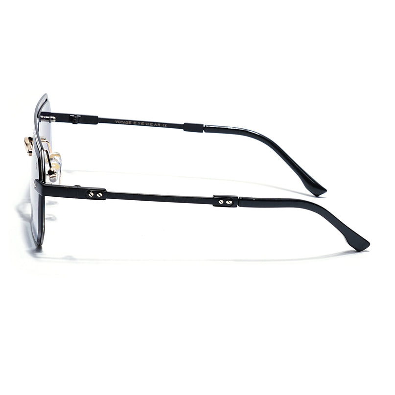 Grey & Clear Half Rim SunglassesLens | Black Frame  - MG7769