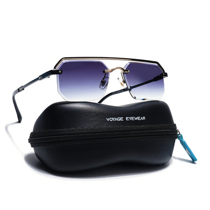 Grey & Clear Half Rim SunglassesLens | Black Frame  - MG7769