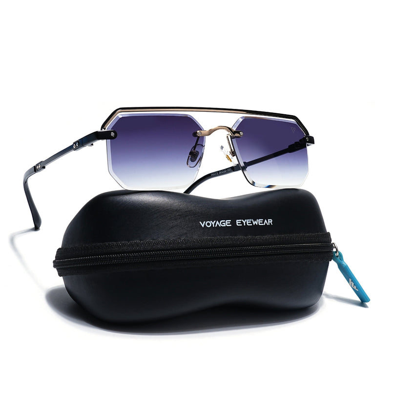 Grey & Clear Half Rim SunglassesLens | Black Frame  - MG7769