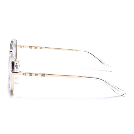 Alpha | Golden Wayfarer Sunglasses | Blue & Clear Lens - MG6736