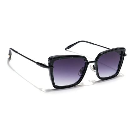 Cateye Sunglasses (Grey & Clear Lens | Black & Grey Frame - MG6014)