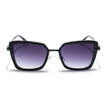 Cateye Sunglasses (Grey & Clear Lens | Black & Grey Frame - MG6014)